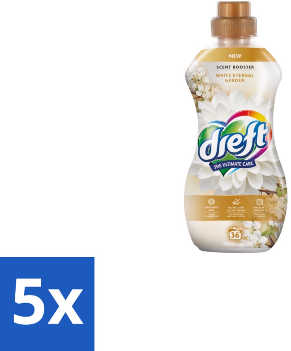 Dreft – White Eternal Garden – Vloeibare Geurbooster – 720 ml – 36 wasbeurten - Bulkverpakking - 5 stuks