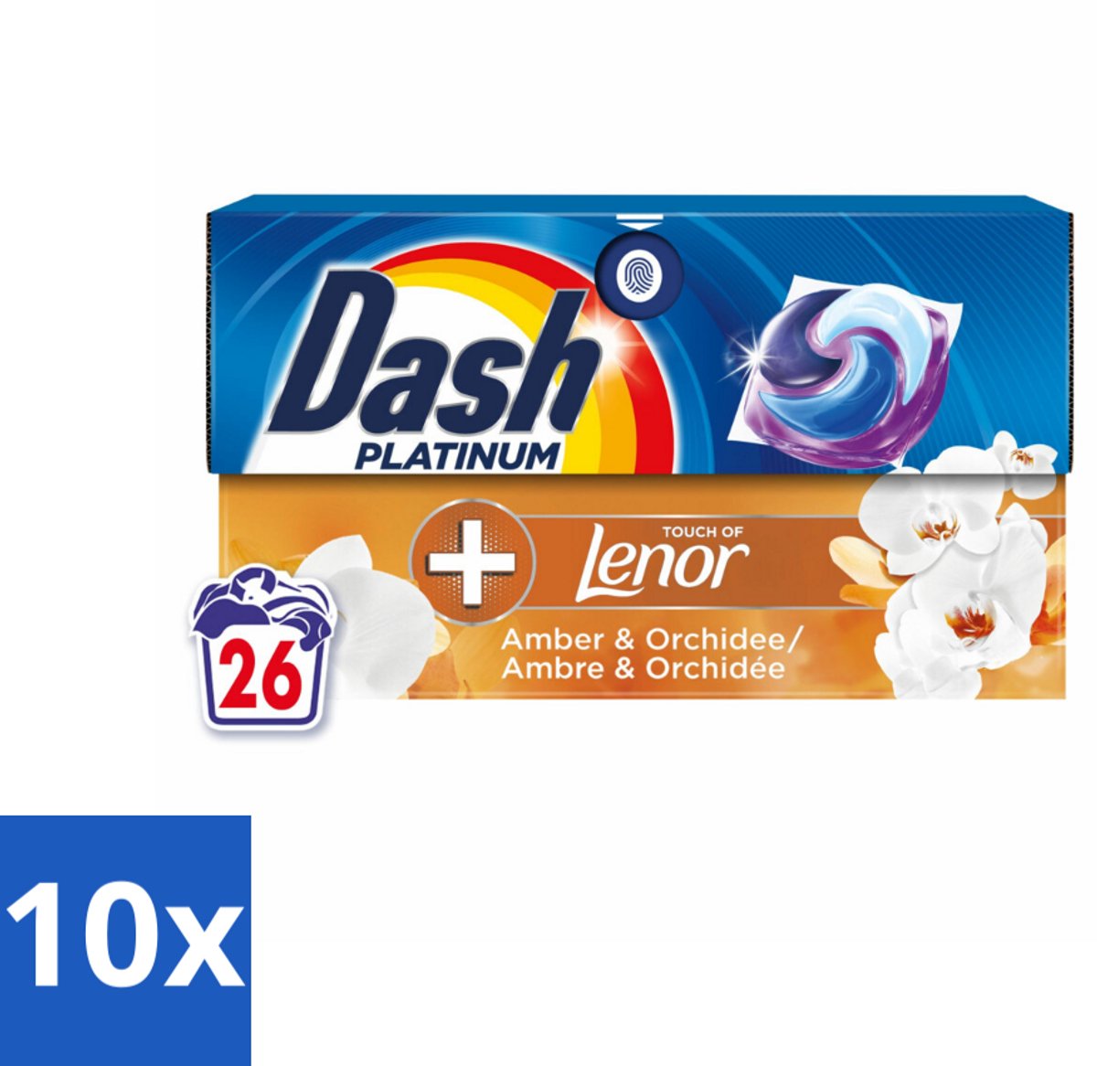 Dash – Wasmiddelcapsules – 4in1 Pods Amber & Orchidee – 26 capsules - Bulkverpakking - 10 stuks