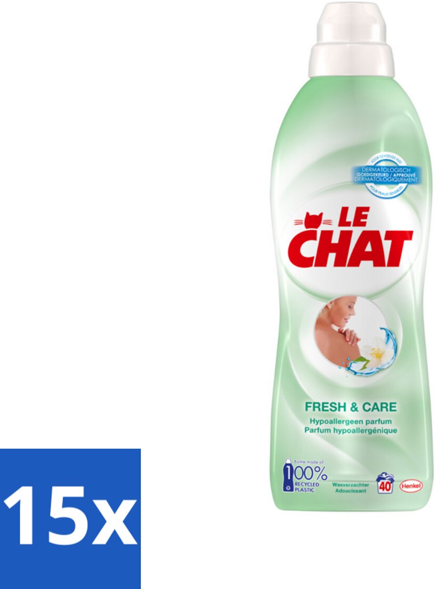Le Chat – Wasverzachter – Fresh & Care – 880 ml - Bulkverpakking - 15 stuks