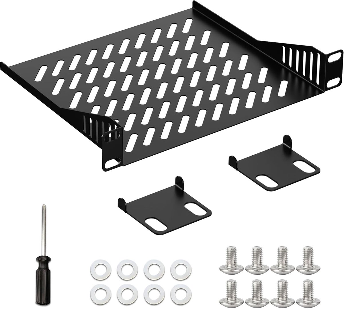 10 inch 1U serverrack rek, geventileerde vrijstaande plank voor 10 inch apparatuurkast netwerk of plank, solide - ShopVlot