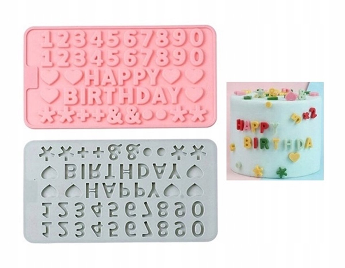 Siliconen mal letters & cijfers voor taartdecoratie