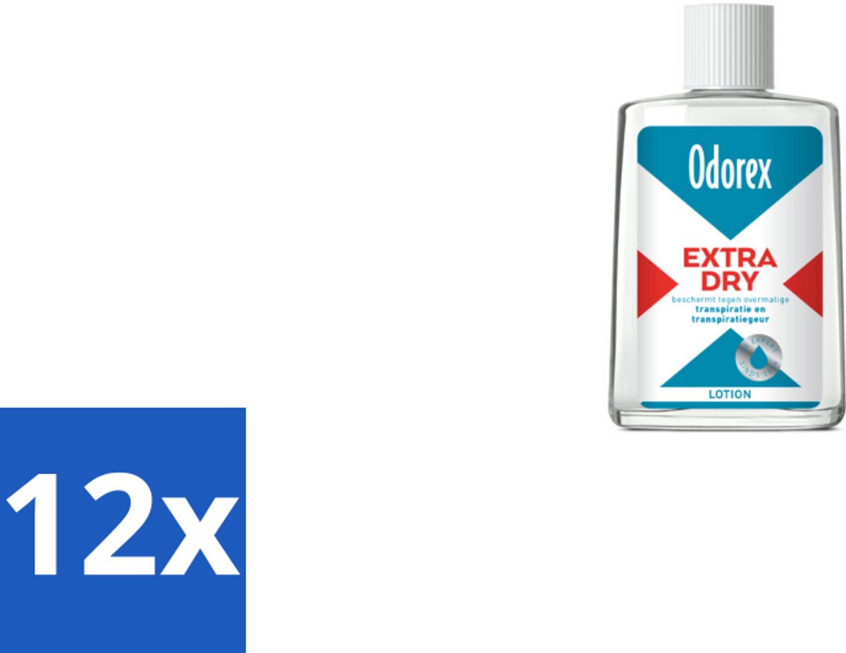 12 x Odorex Extra Dry Lotion 50 ml - Extra Dry - Overmatig Zweten - Zweetgeur - Deodorant - Vloeibare Lotion