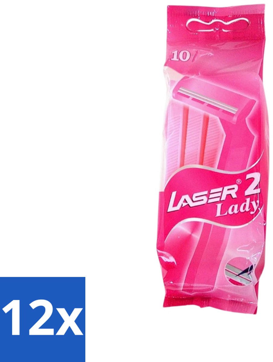 12 x Benson - Laser Twin Women - Wegwerpscheermesjes - Voor Vrouwen - 10 Mesjes - Scheermesje Vrouw - Wegwerpscheermesje - Tweevoudige Scheermesjes - Vrouwelijke Scheermesjes - Hygiënische Scheermesjes
