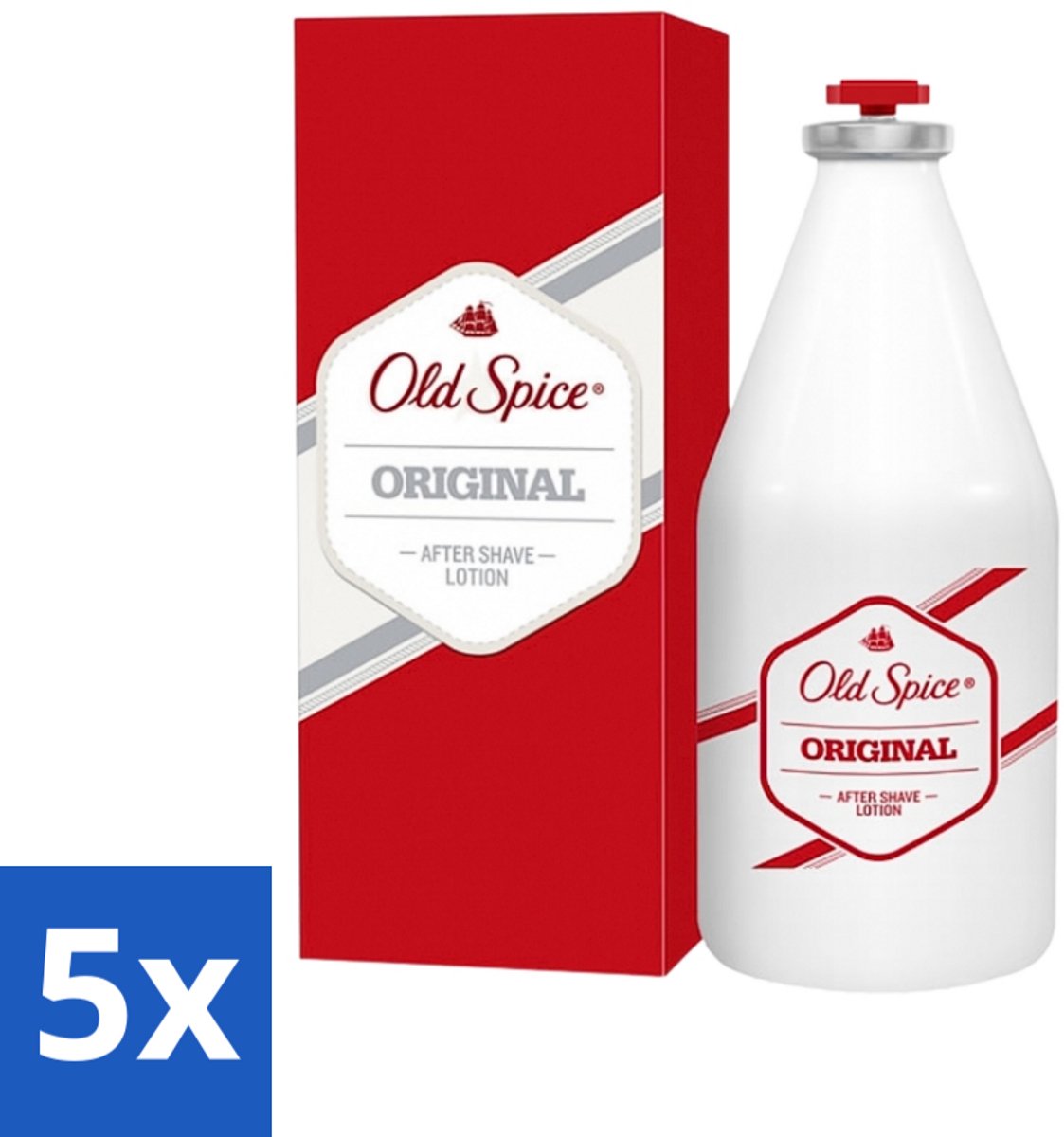 5 x Old Spice - Original - Aftershave Lotion - Verfrissend - 100 ml - Aftershave Lotion - Aftershave - Mannelijke Geur - Huid Verzorging - Scheren Na