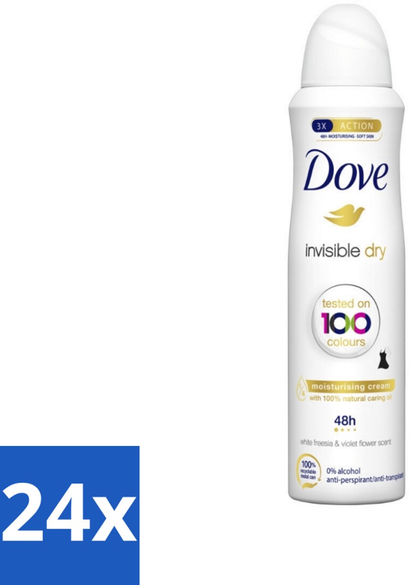 24 x Dove - Deodorant - Spray Invisible Dry - Onzichtbare bescherming - 250 ml - Dove Invisible Dry - Onzichtbare Vlekken - Deodorant Spray - Zweet En Geur - 48 Uur Bescherming