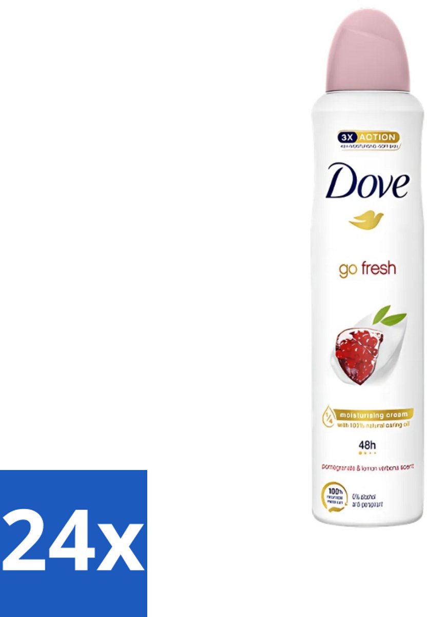 24 x Dove - Deodorant - Spray Go Fresh - Granaatappel - Fruitige geur - 250 ml - Dove Deodorant Spray - Granaatappel Citroenverbena - Fruitige Geur - Anti-Transpirant - Alcoholvrij