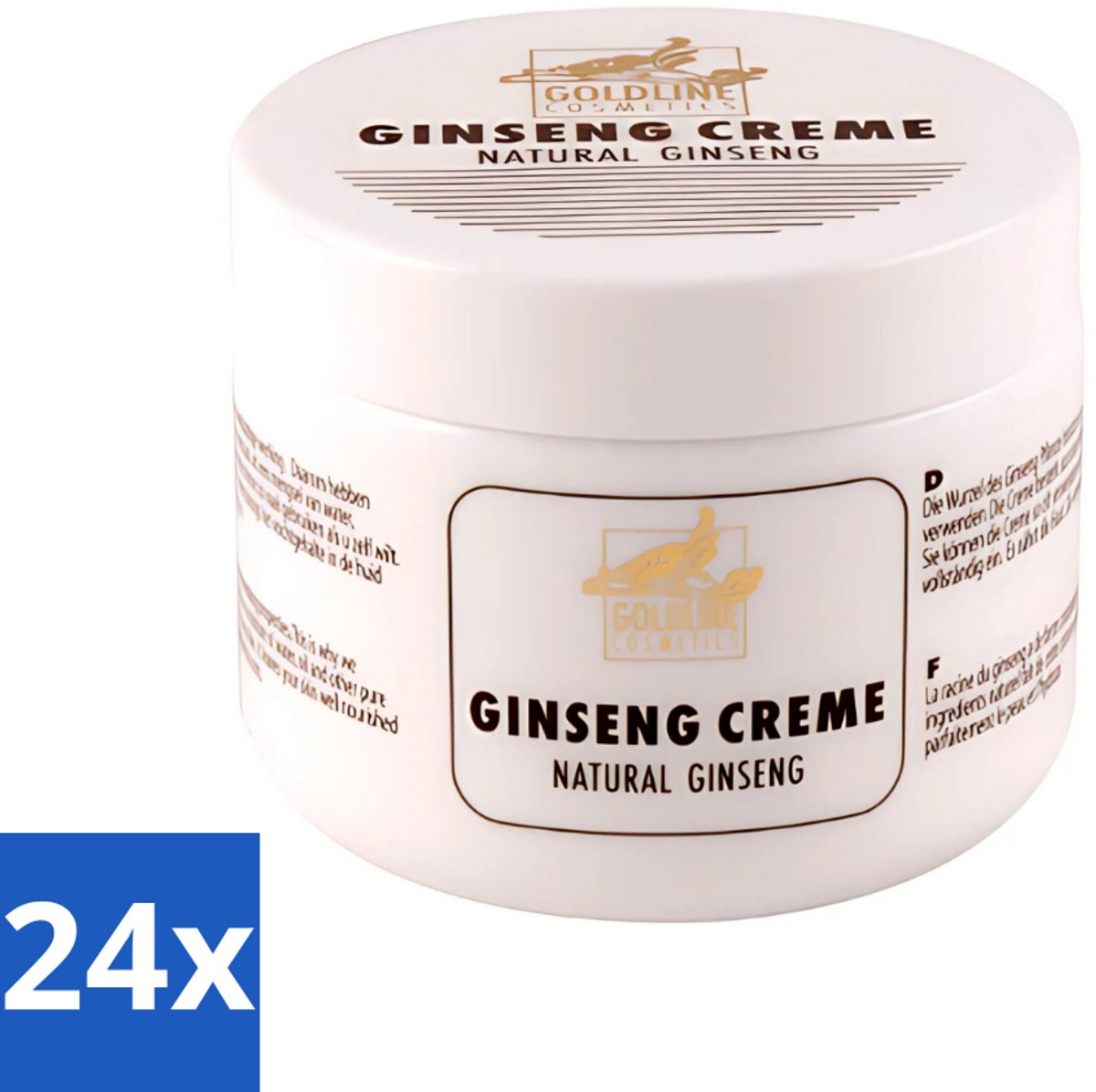 24 x Goldline - Bodycrème - Natural Ginseng - Verzorgend & Versterkend - 250 ml - Ginseng Bodycrème - Huidverzorging - Natuurlijke Huidcrème - Huidversterking - Hydratatie