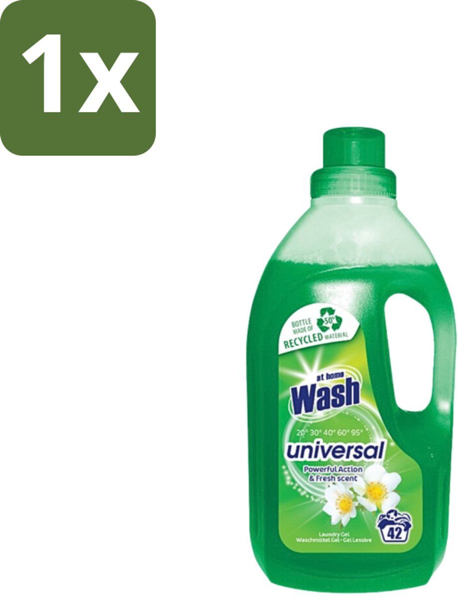 1 x At Home - Wash - Wasmiddel - Alle Was - Frisse Geur - 42 Wasbeurten - Wasmiddel - Was - Wasmiddel Universaal - Frisse Geur - Wasmiddel Voor Textiel