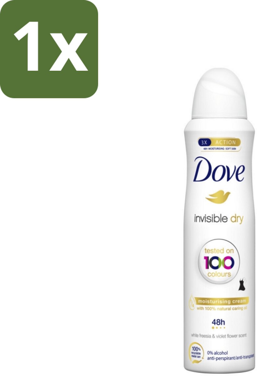 1 x Dove - Deodorant - Spray Invisible Dry - Onzichtbare bescherming - 250 ml - Onze Zichtbare Vlekken - Onzichtbare Frisheid - Deodorant Spray - Zweet En Geur Bescherming - 250 Ml Deodorant