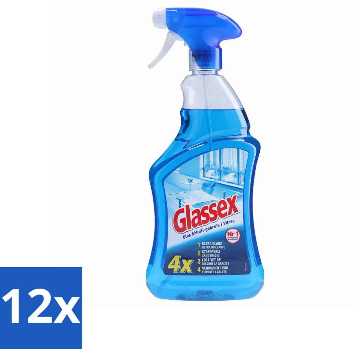 Glassex Glas & Multi Schoonmaakspray 750 ml - Voordeelverpakking - 12 stuks