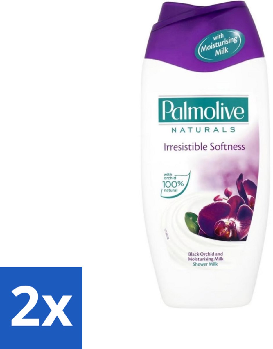 2 x Palmolive Naturals - Douchecrème - Onweerstaanbaar Zacht - 250 ml - Douchegel Orchidee Melk - Hydraterende Douchegel - Verzorgende Douchegel - Luxe Douchegel - Douchegel Voor Gevoelige Huid