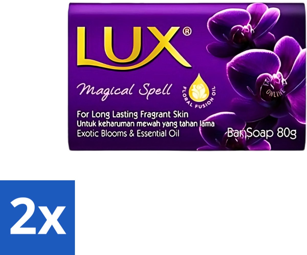 2 x Lux - Zeep - Magical Spell - Hydraterend - Luxe Geurbeleving - 80 g - Lux Zeep - Hydraatende Zeep - Geurige Zeep - Zeep Met Bloemenolie - Spa Zeep