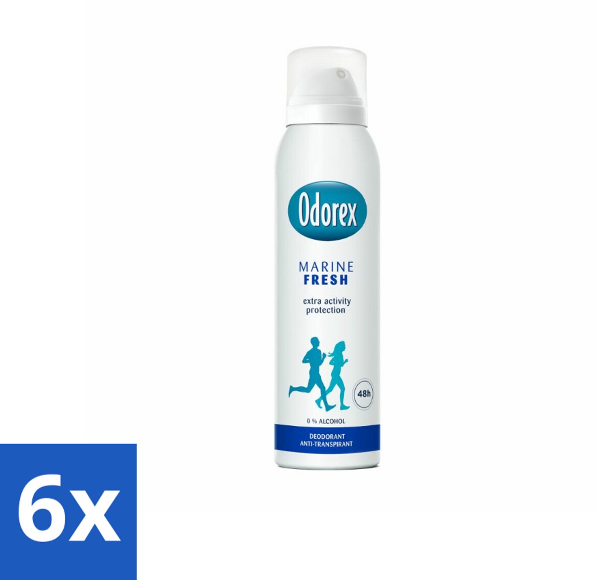 6 x Odorex Deodorant Spray Marine Fresh 150 ml - Marine Fris Deospray - Frisheid - Zweetbescherming - Maritieme Geur - Deodorant