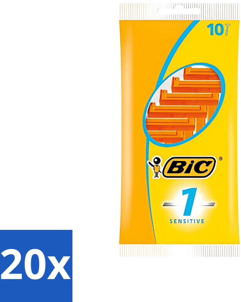 20 x Bic - Scheermesjes - Sensitive - Enkel Mesje - Wegwerpmesjes - 10 Scheermesjes - Scheermesje - Wegwerpscheermesje - Gevoelige Huid - Enkel Mesje - Roestvrij Staal