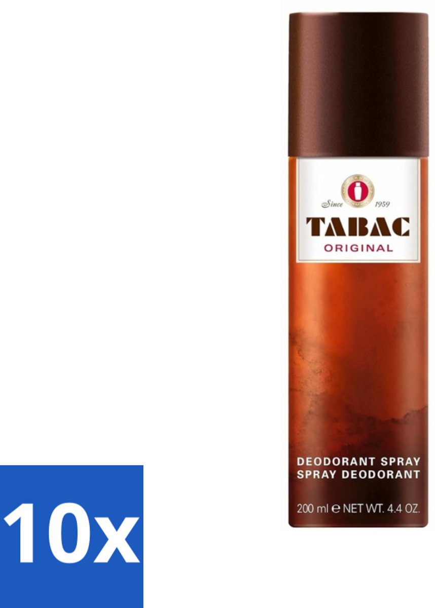 Tabac Original - Deodorant Spray - Anti-transpirant - 200 ml - Bulkverpakking - 10 stuks