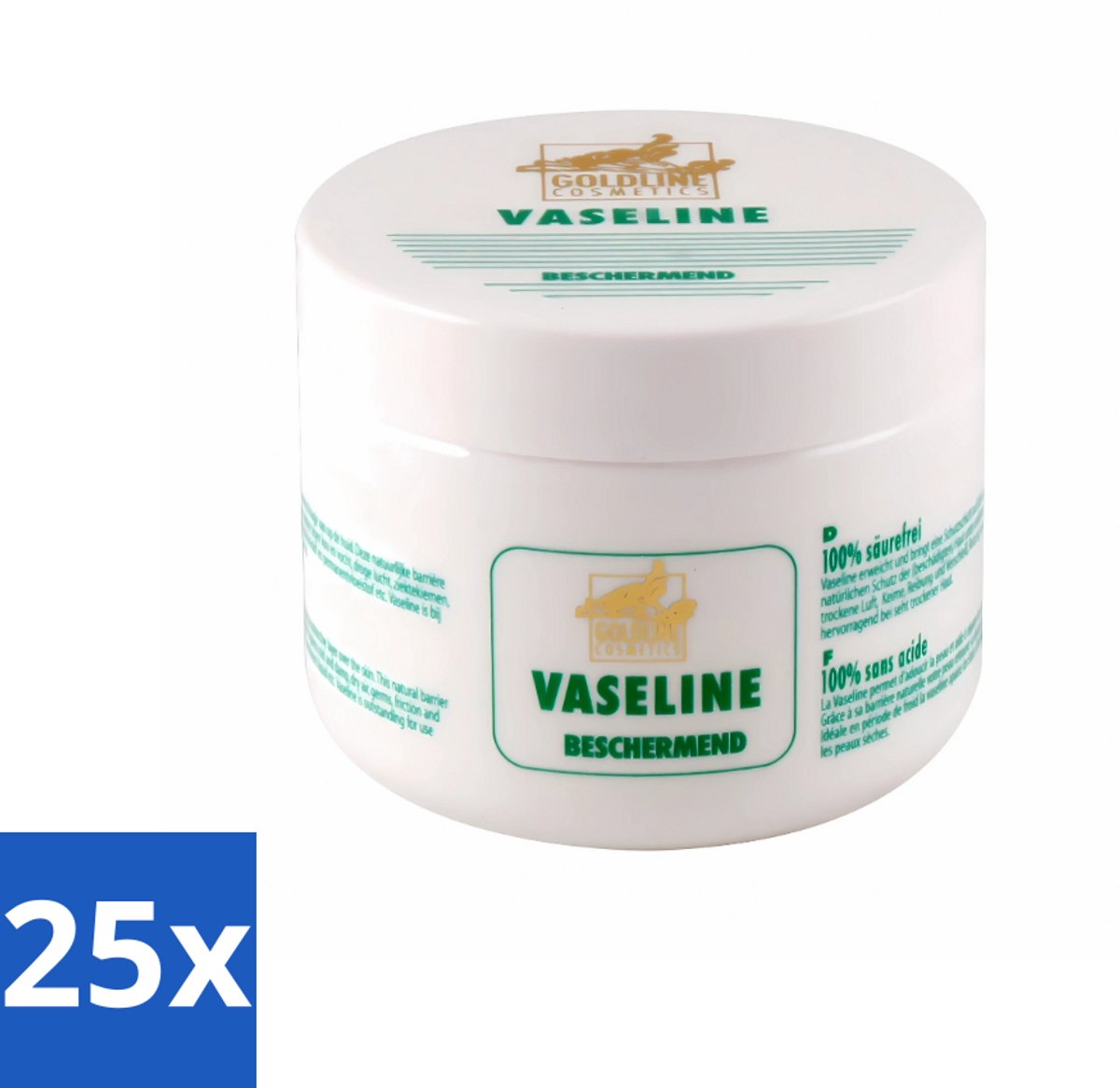 25 x Goldline - Vaseline - Huidverzorging - Beschermend & Hydraterend - 250 ml - Huidverzorging - Hydratatie - Bescherming - Droge Huid - Uitdroging