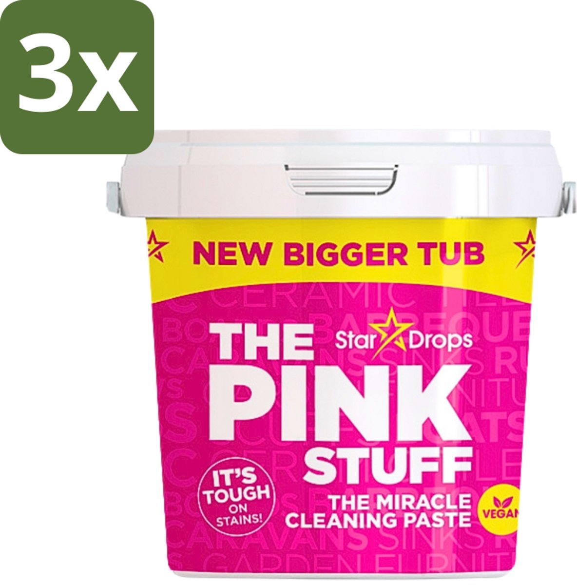 3 x The Pink Stuff - Cleaning Paste - Allesreiniger - Voor Hardnekkig Vuil - 850g - Schoonmaken - Reinigen - Hardnekkig Vuil - Roest Verwijderen - Keramische Tegels