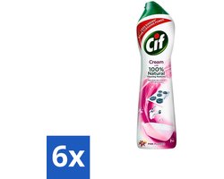 6 x Cif - Badkamer & Keuken - Schuurmiddel - Cream Pink Flower - 500 ml - Cif Schuurmiddel - Schuurmiddel - Reinigingsmiddel - Vuil Verwijderen - Vet Verwijderen