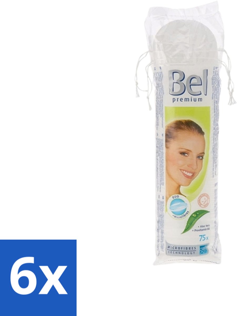 6 x Hartmann Bel - Wattenpads Premium Klein Rond - 75 stuks per verpakking - Bel Wattenpads - Biologische Wattenpads - Katoen Wattenpads - Milieuvriendelijke Wattenpads - Gezichtsverzorging