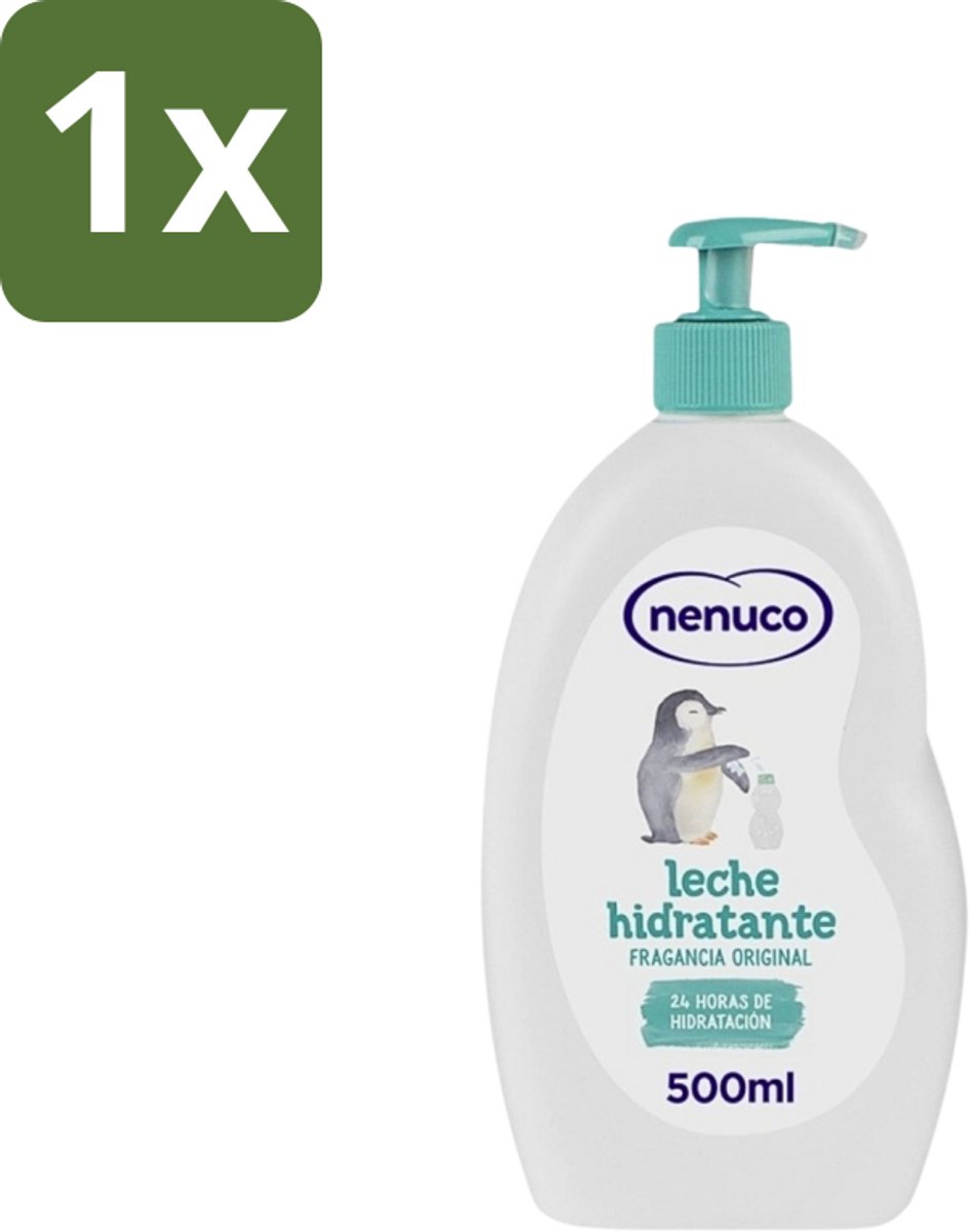 1 x Nenuco - Bodymilk - Verzorgende Bodylotion - Hydraterend - Met Pomp - 500 ml - Babyhuid Verzorging - Hydraterende Bodylotion - Bodymilk Voor Baby - Shea Butter - Dermatologisch Getest