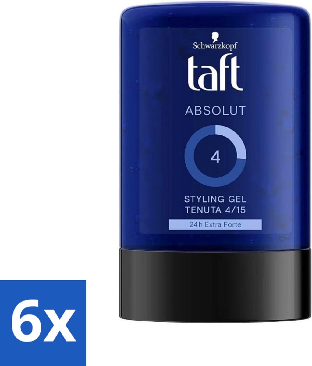 Schwarzkopf - Taft - Absolut Haargel - Mannen - Langdurige Hold - 300 ml - Voordeelverpakking - 6 stuks