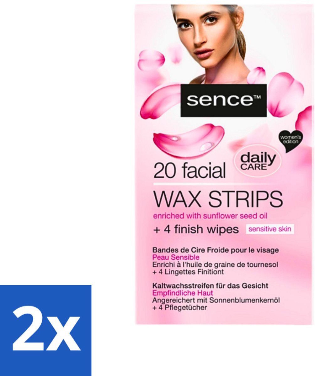 2 x Sence - Waxstrips - Gezicht - 20 Waxstrips - Gezichts-waxstrips - Gezichts-wax - Haartjes Verwijderen - Gezichtsverzorging - Gladde Huid