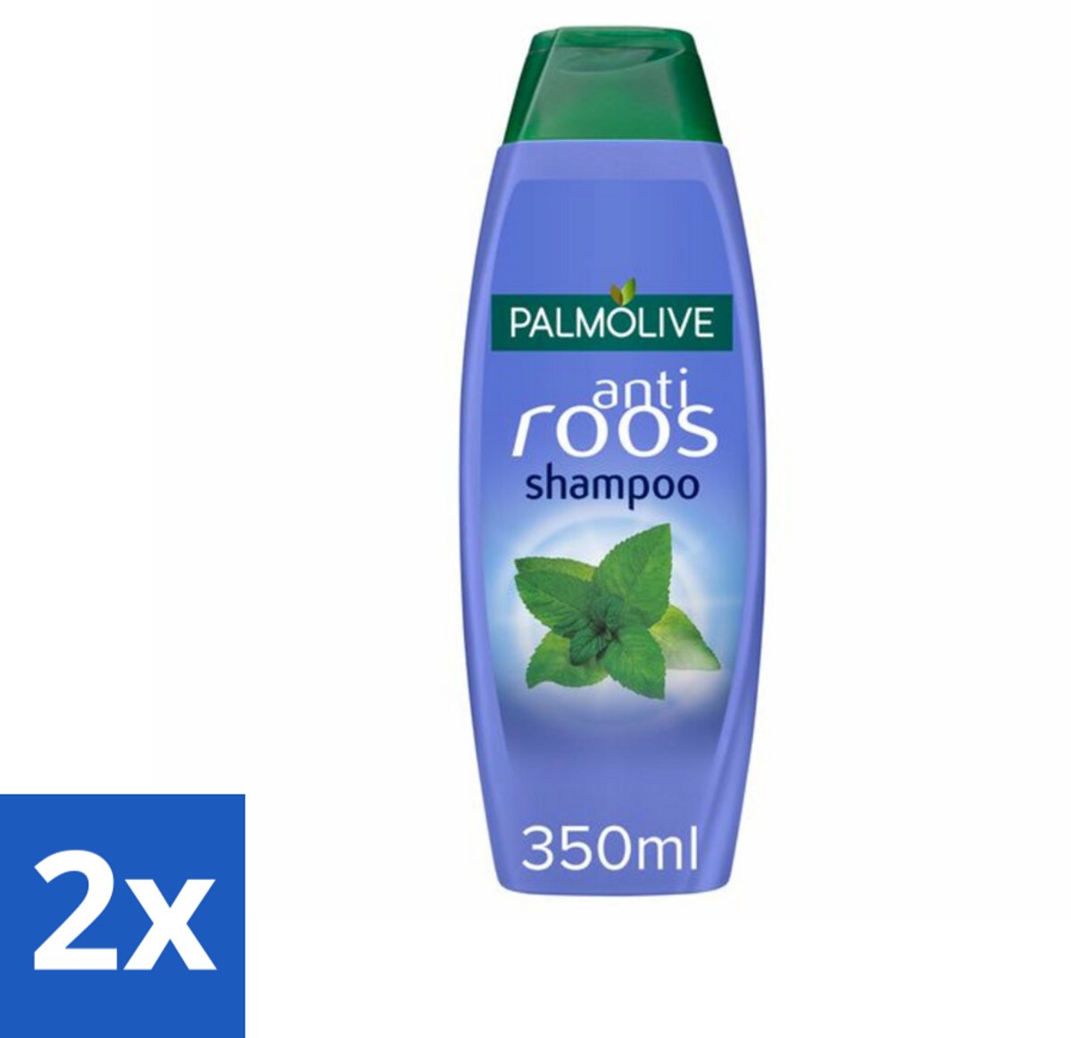 2 x Palmolive Shampoo Anti-Roos 350 ml - Anti-roos Shampoo - Wilde Munt Shampoo - Roosvoorkomend Shampoo - Gezonde Hoofdhuid - Verfrissend Haar
