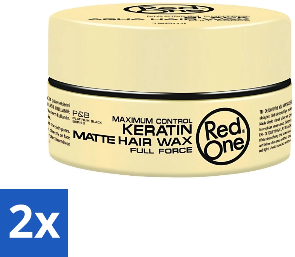 2 x Red One - Haarwax - Keratin Matte - Versterkende Styling - Voor Sterke Hold & Matte Look - 150 ml - Haarwax - Keratine - Matte Finish - Styling Wax - Haarversterking