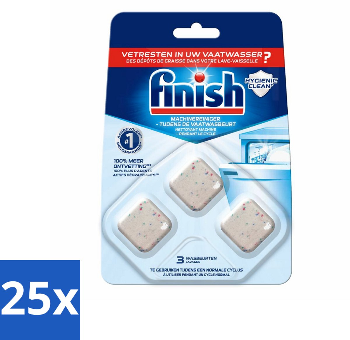 Finish Machinereiniger Tijdens de Wasbeurt 3 stuks per verpakking - Bulkverpakking - 25 stuks