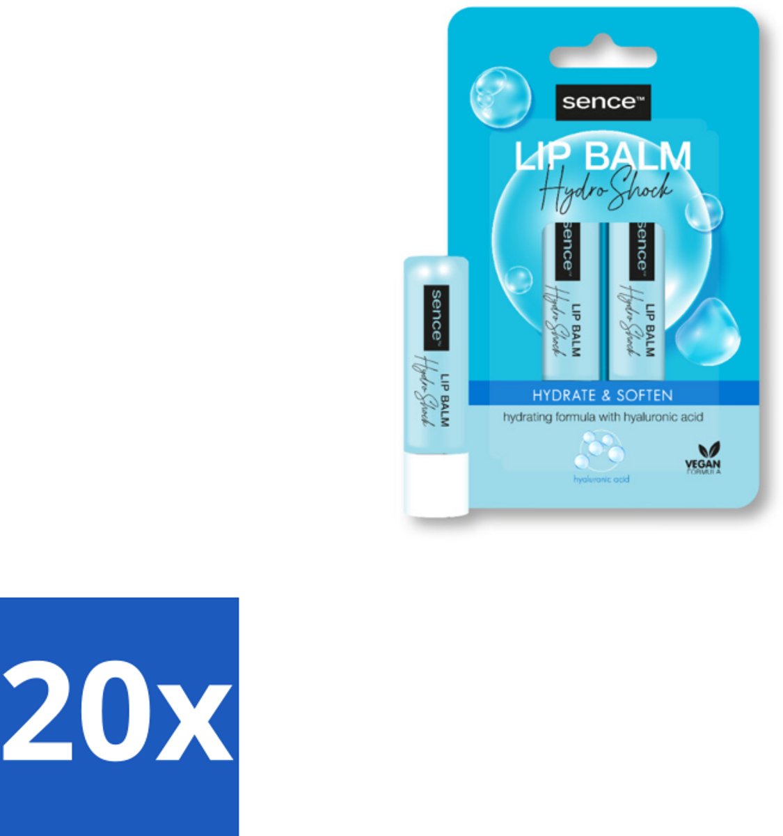 Sence Lippenbalsem Normaal Hydro Shock 2 stuks per verpakking - Bulkverpakking - 20 stuks