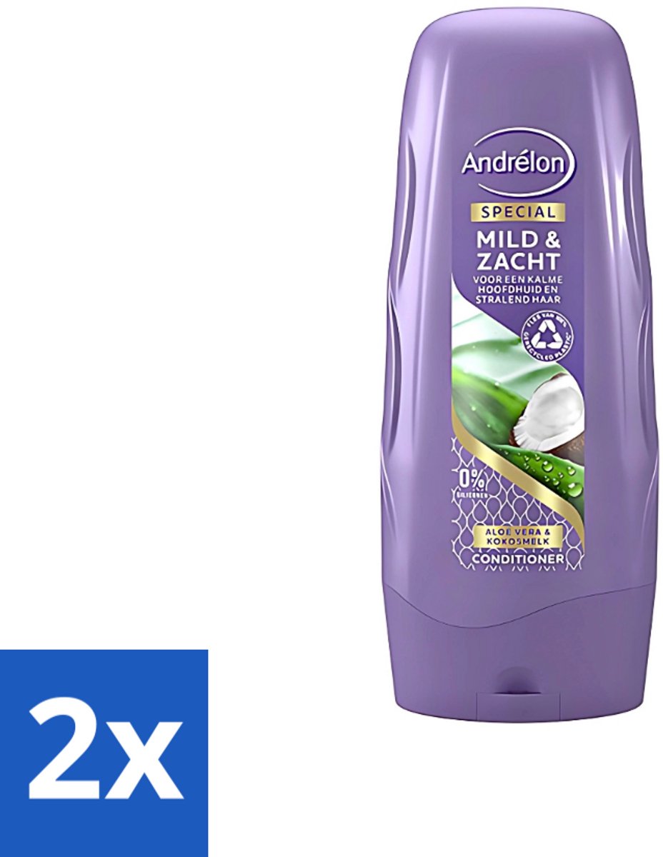 2 x Andrélon - Mild & Zacht - Conditioner - Voor Gevoelige Hoofdhuid - 300 ml - Gevoelige Hoofdhuid - Droge Hoofdhuid - Mild Haarverzorging - Zachte Haar - Glanzend Haar