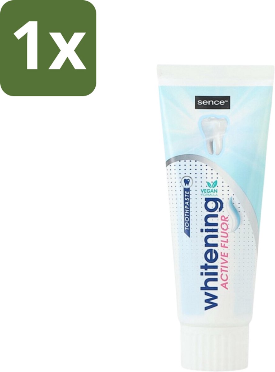 1 x Sence - Whitening - Tandpasta - Met Fluor - 75 ml - Tandpasta - Witte Tanden - Fluor - Tanden Reinigen - Tanden Verzorgen