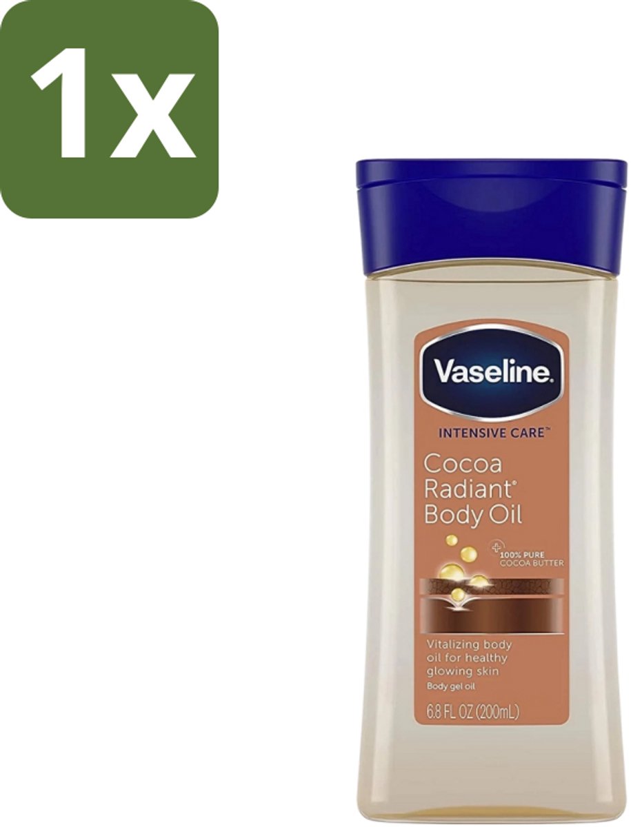 1 x Vaseline - Cocoa Radiant - Body Oil - Hydraterend - 200 ml - Body Oil - Hydratation - Cacao Butter - Huid Verzorging - Stralende Huid