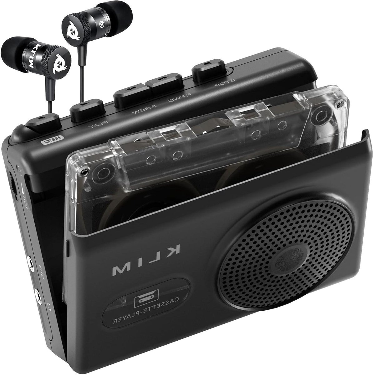 Draagbare Cassettespeler - Taperecorder Opname - Muziek Luisteren - Automatische Stop Functie - 115 x 9 x 4 cm - Zwart
