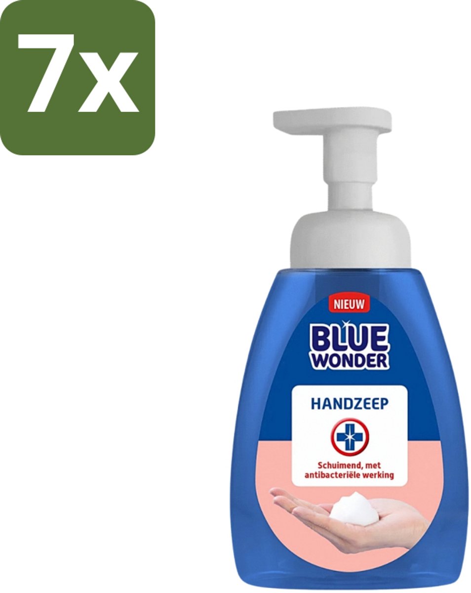 7 x Blue Wonder - Handzeep - Hygiënisch & Verzorgend - 225 ml - Hygiëne - Handzeep - Handreiniging - Antibacteriële Handzeep - Schuimende Mousse
