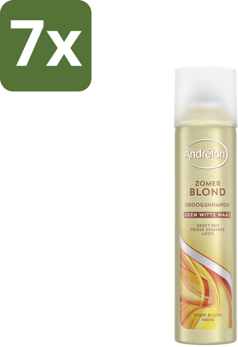 7 x Andrélon Droogshampoo Zomer Blond 245 ml - Zomerblond - Droogshampoo - Blond Haar - Vet Absorberend - Fris Haar