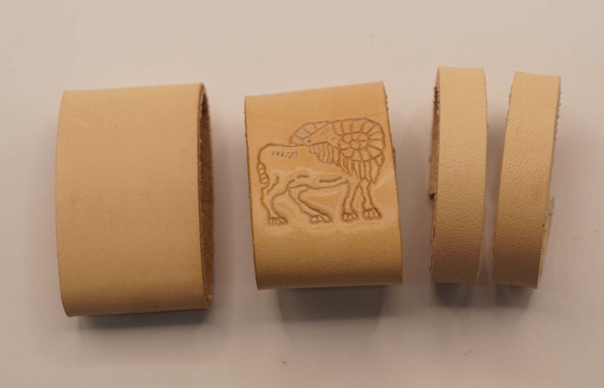 4 Lederen riem lusjes voor broekriem van 4 cm breed 1x sterrenbeeld RAM 3 cm breed, 2x smalle uni 1 cm breed, 1x breed uni 3 cm breed - riem lusjes die je zelf kunt verven - riem lusje vervangen omdat die verloren is