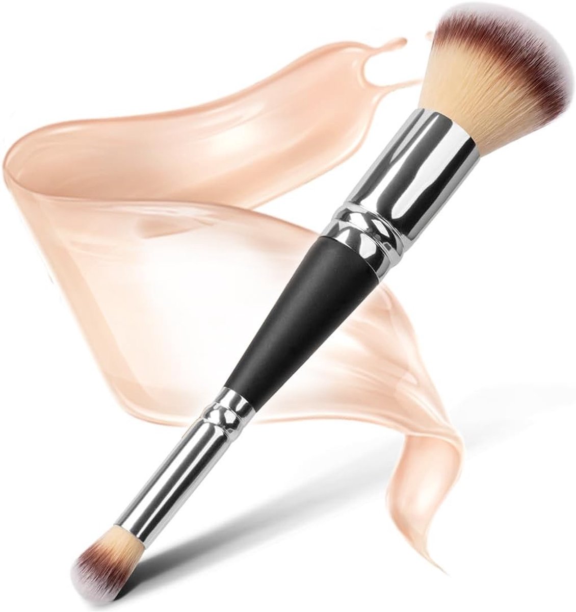 Dubbelzijdige foundation en concealer applicator voor gezicht en ogen, ideaal voor crème en poeder, veelzijdig en hoogwaardig