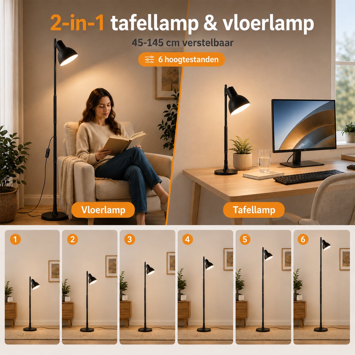 MUPOO Bureaulamp LED Dimbaar - 3 Lichtkleuren thumbnail 5