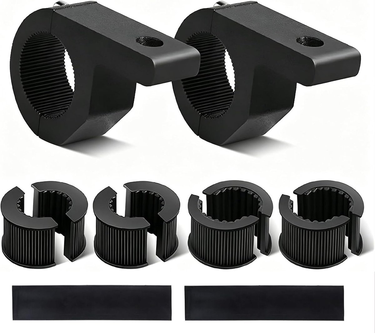 Klem voor motorknipperlichten, bescherming tegen inkijk, slangklem voor 0,75/1/1,25 inch, met antislip pads en borgmoeren voor optimale bevestiging en veiligheid