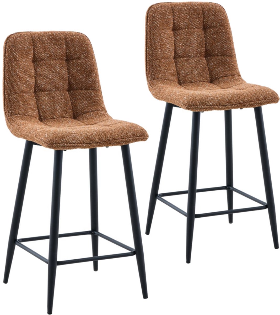 DS4U® - Hugo barkruk 65 cm - Set van 2 - Roestbruin - Stof