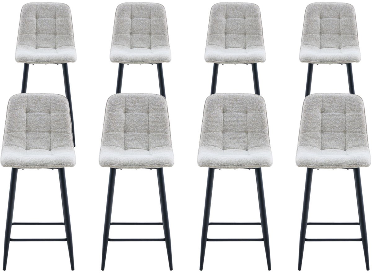 DS4U® - Hugo barkruk 65 cm - Set van 8 - Champagne - Stof