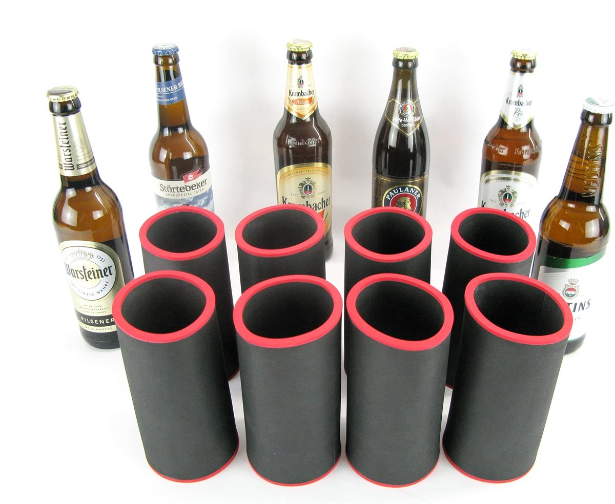 Elzusha - Neopreen Drank Cooler Set van 8 Zwart