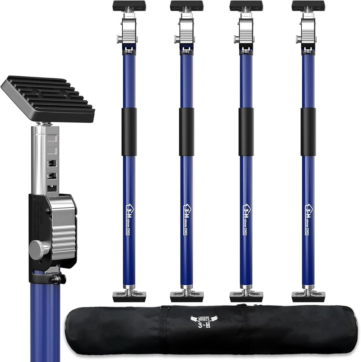 Verstelbare steunpalen voor het installeren van kasten, 70-132.5 cm, 4-pack, ideaal voor wandkasten en gipsplatenmontage