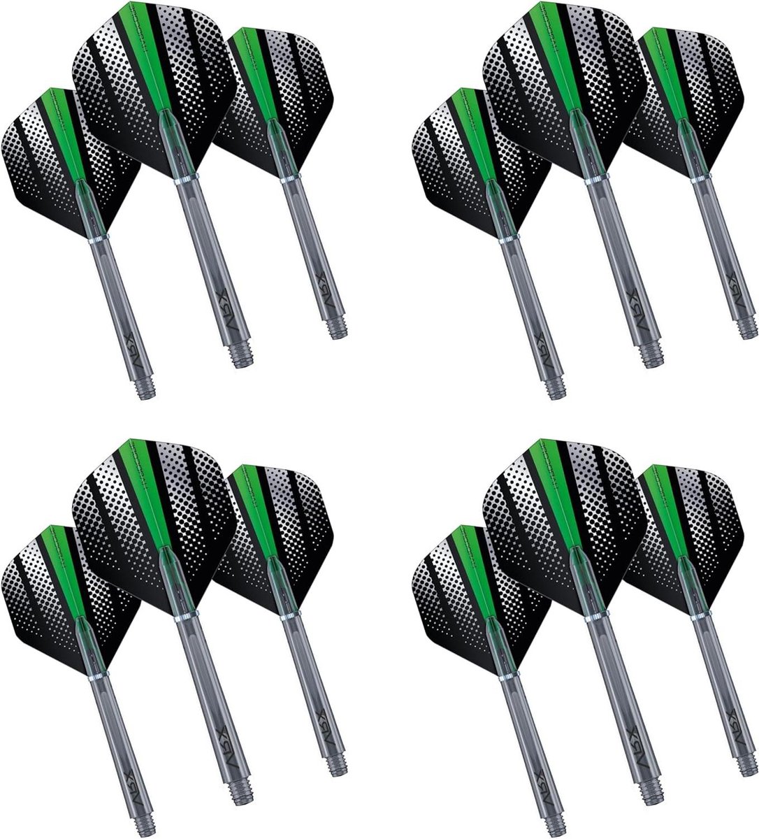 Dart Accessoires Set - Vluchten en Stelen - Darts Spelen - Combinatie Pack - 4 Sets - Groen Design