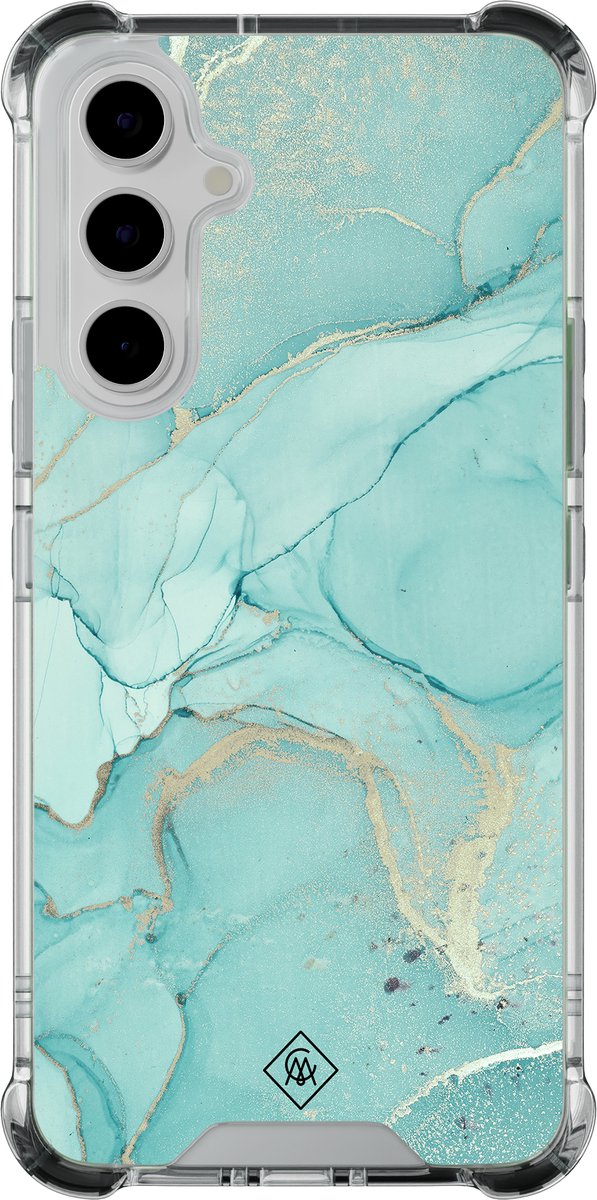Casimoda® hoesje - Geschikt voor Samsung Galaxy A55 - Marmer mint groen - Shockproof case - Extra sterk - - Multi, Transparant