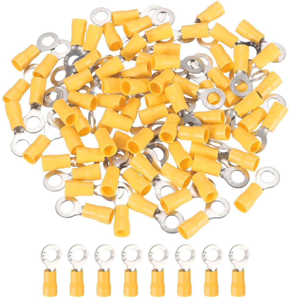 Elzusha - Geïsoleerde Ringkabelschoenen Set - 100 Stuks, 12-10, Geschikt voor Elektrische Projecten