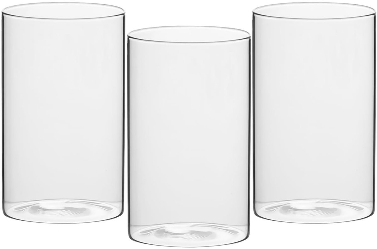 Elzusha - Set van 3 Heldere Glas Vazen voor Tafeldecoratie