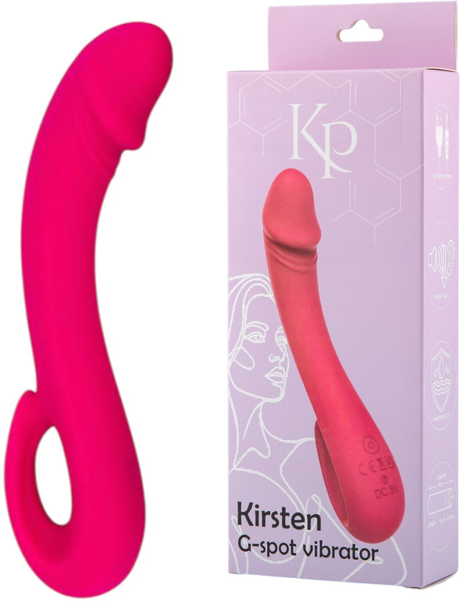 Kirsten G-Spot Vibrator Roze – 19 cm – Flexibele Siliconen Vibrator – USB Oplaadbaar – Waterbestendig