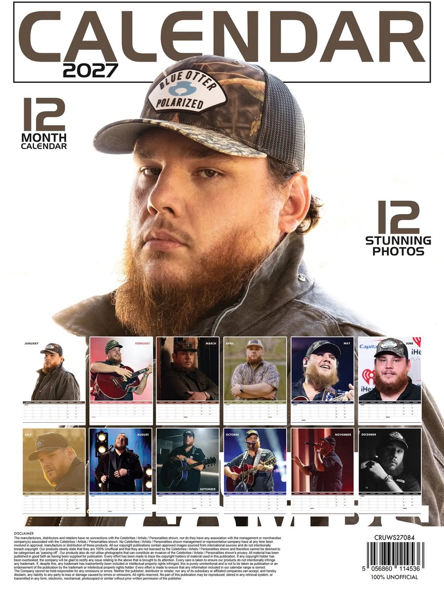 Luke Combs A3 Kalender 2027